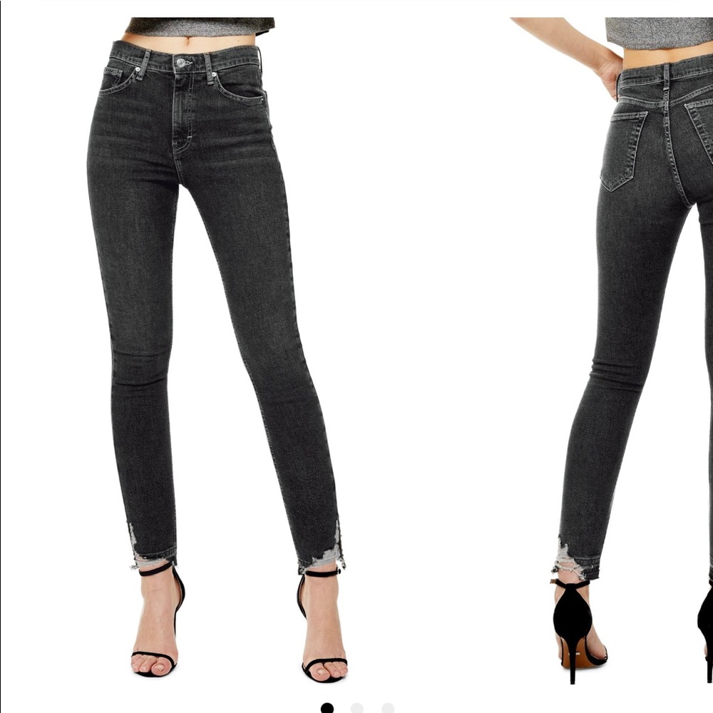 Topshop Jamie Hight waist skinny washed black